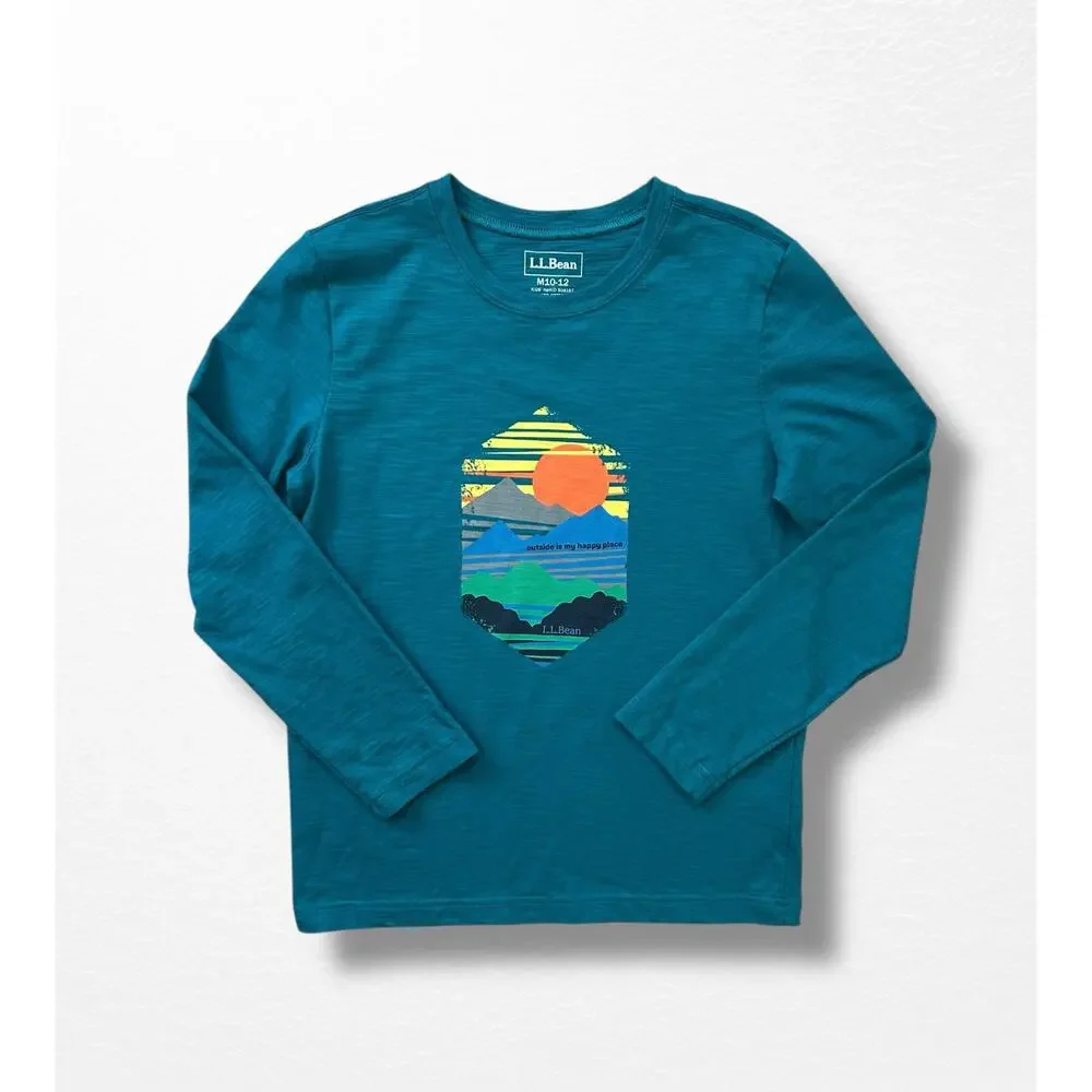 LL Bean Kids’ Slub Knit Graphic Tee, Size 10/12